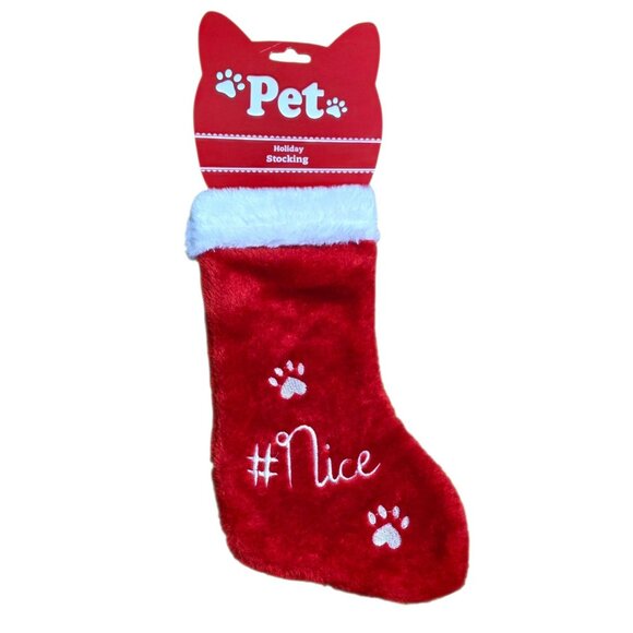 5 New Pet Christmas Stocking Red Plush Paws Ho Holiday Cat Dog Puppy Kitten Gift - Picture 3 of 9